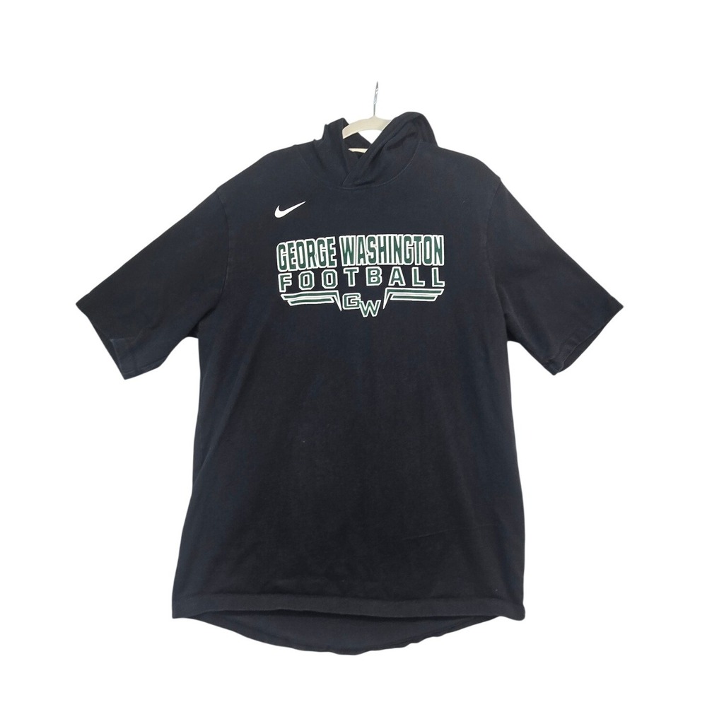 Nike George Washington Football Hoodie Mens XL Black Short Sleeve Pullover